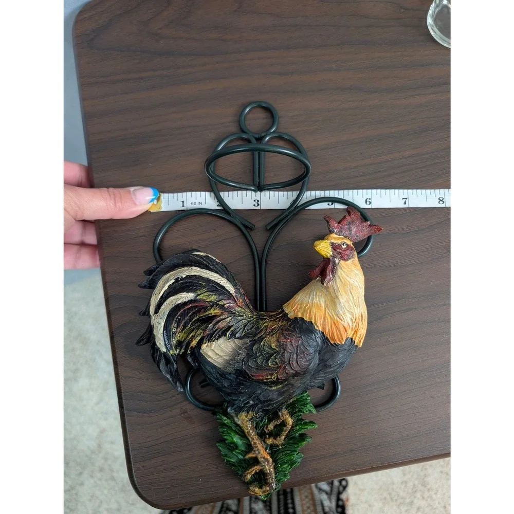 Rustic Rooster Wall Sconce Pair OS Multicolor Excellent Country chic Grannycore